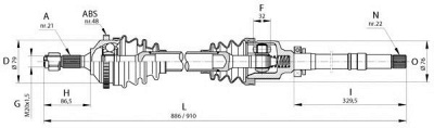 OPEN PARTS drs615000 -  Приводной вал
